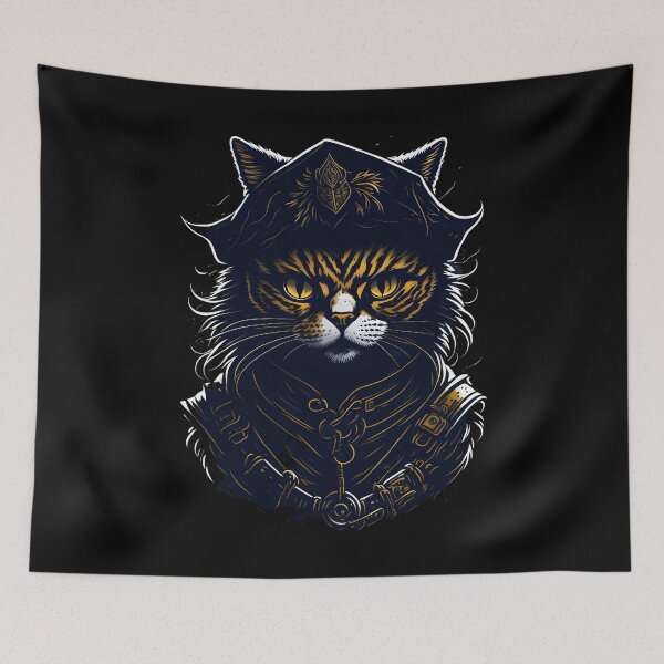 Item preview, Kawaii Cartoon Pirate Cat Tiger Design designed and sold by MoxieVibe.