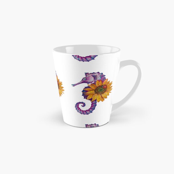 Artikel-Vorschau von Aquarell-Krieger-Seepferdchen mit Sonnenblume und Marienkäfer, designt und verkauft von TinaNadeemArt.