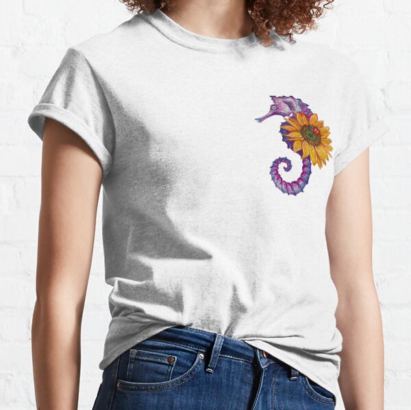 Item preview, Watercolor Warrior Seahorse with Sunflower and Ladybug designed and sold by TinaNadeemArt.