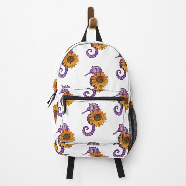 Item preview, Watercolor Warrior Seahorse with Sunflower and Ladybug designed and sold by TinaNadeemArt.