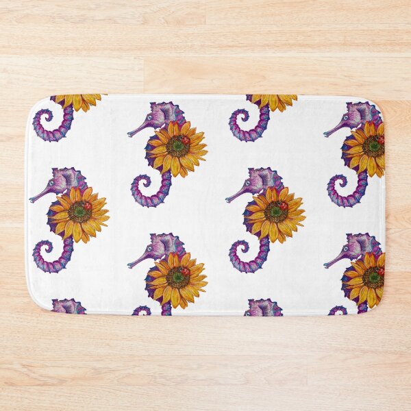 Item preview, Watercolor Warrior Seahorse with Sunflower and Ladybug designed and sold by TinaNadeemArt.