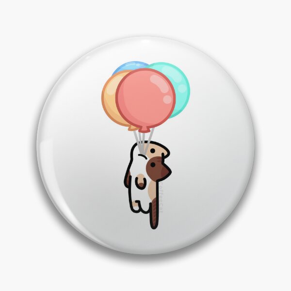 Item preview, Brown Spotted Cat Floating Away with Balloons designed and sold by CoffeeCatsCafe.