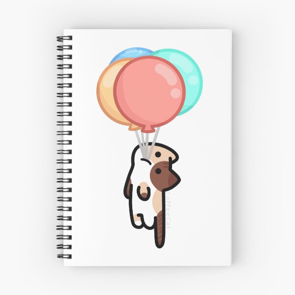 Item preview, Brown Spotted Cat Floating Away with Balloons designed and sold by CoffeeCatsCafe.