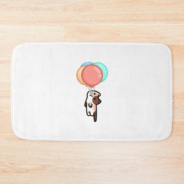 Item preview, Brown Spotted Cat Floating Away with Balloons designed and sold by CoffeeCatsCafe.