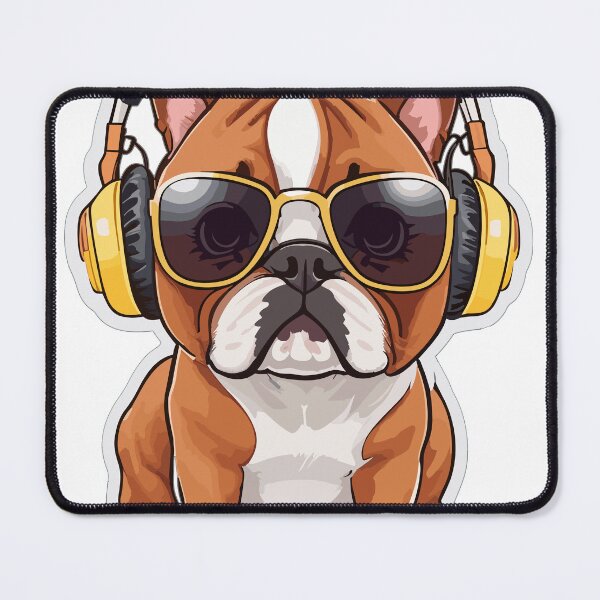 Item preview, Cute Boxer wearing sunglasses ilstening to music.  designed and sold by melyD74.