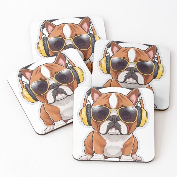 Item preview, Cute Boxer wearing sunglasses ilstening to music.  designed and sold by melyD74.