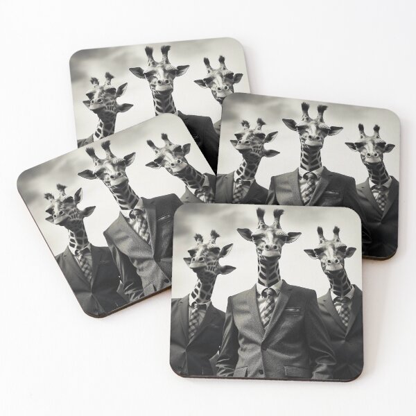 Item preview, The Elegance of Spots and Ties: Giraffes in Suits designed and sold by Brendon987.