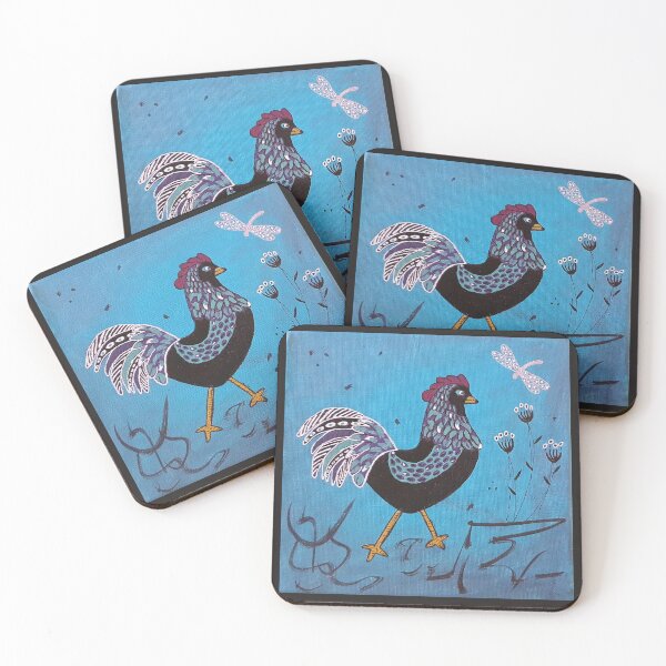 Item preview, Black Rooster Painting designed and sold by Leonie Mac Lean.