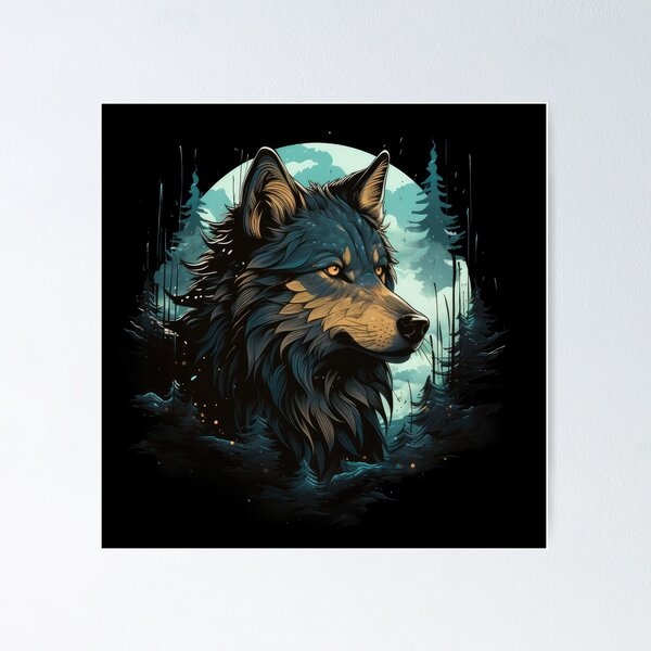 Item preview, Minimalist Moonlit Wolf Wildstyle designed and sold by eyestetix.