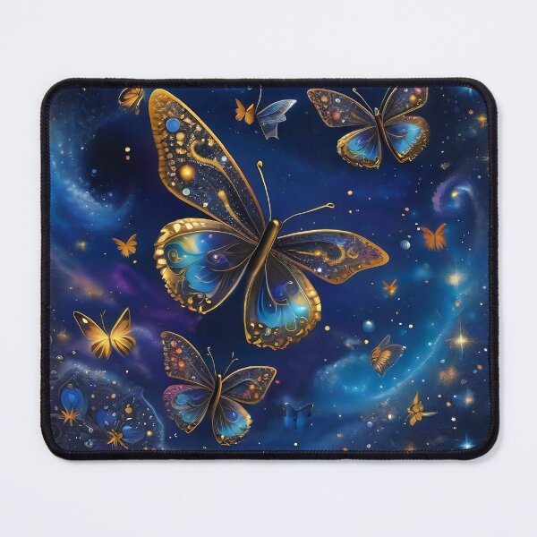 Item preview, Discover Celestial Tranquility with Our Glowing Butterfly Cosmos Tote Bag - (Blue/Gold Variant 1) designed and sold by TribalNative.