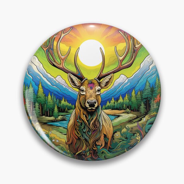 Item preview, Trippy Cool Multi Color Elk Forest Design  designed and sold by AfterSchoolSpec.