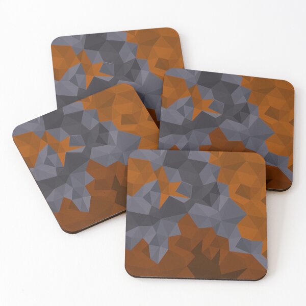 Item preview, Orange, terracotta, gray triangles. Polygonal pattern. designed and sold by marinaklykva.
