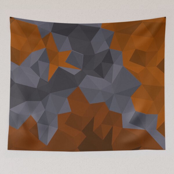 Item preview, Orange, terracotta, gray triangles. Polygonal pattern. designed and sold by marinaklykva.