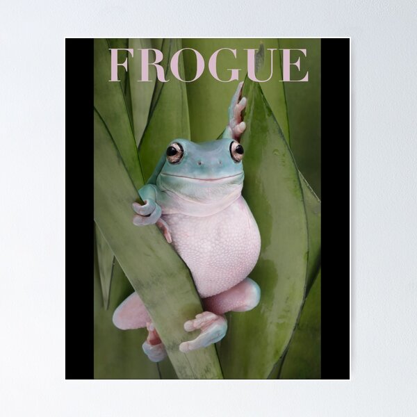 Vista previa del artículo con la obra «Frogue Internet Meme Rana Moda», diseñado y vendido por PrLuisKilback.