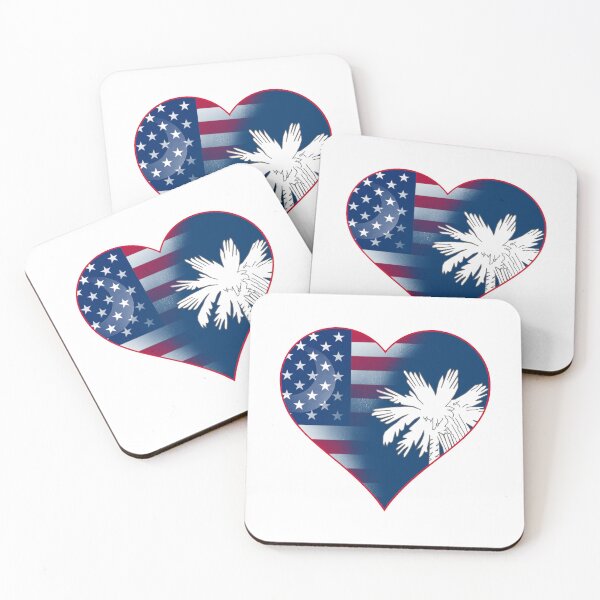 Item preview, State of South Carolina Flag and American Flag Fusion Design designed and sold by Gsallicat.