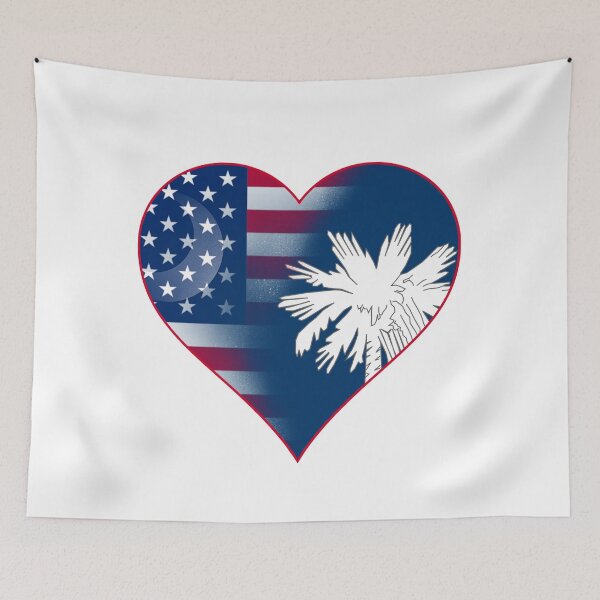 Item preview, State of South Carolina Flag and American Flag Fusion Design designed and sold by Gsallicat.
