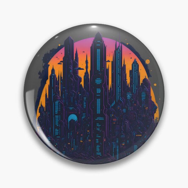 Item preview, Colorful Pixel Cityscape Design designed and sold by MoxieVibe.