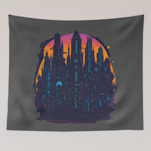 Item preview, Colorful Pixel Cityscape Design designed and sold by MoxieVibe.