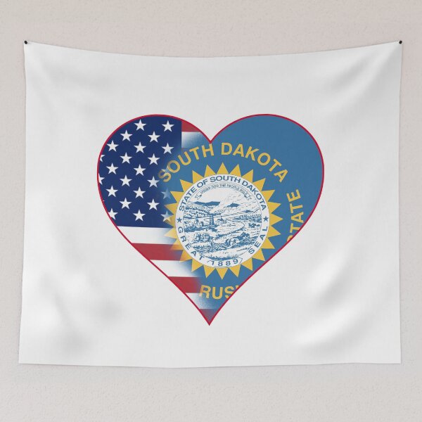 Item preview, State of South Dakota Flag and American Flag Fusion Design designed and sold by Gsallicat.