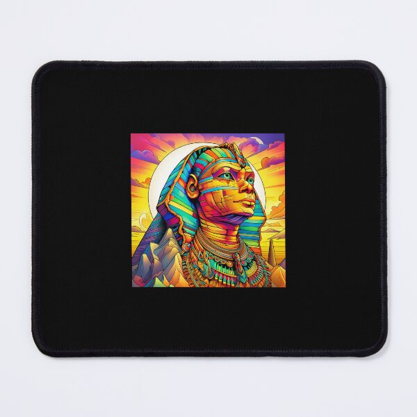 Aperçu de l'œuvre Trippy Cool coloré psychédélique pharaon Sphinx Mosaic Design créée et vendue par AfterSchoolSpec.