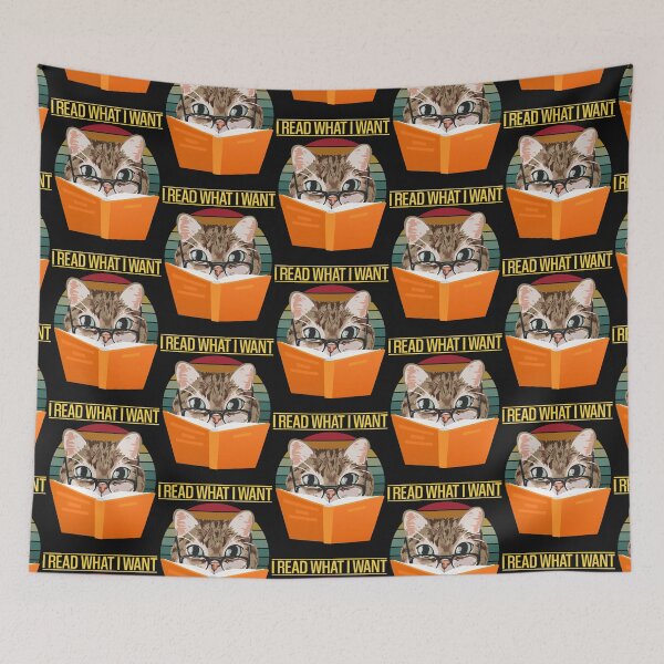 Item preview, I Read What I Want Funny Cat Reading A Book designed and sold by TheBunhomie.