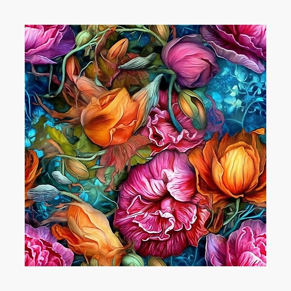 Item preview, Romantic colorful floral seamless pattern designed and sold by MiraCleAI.