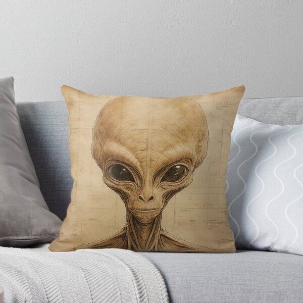 Item preview, Vitruvian Cosmos: Beige Alien Head Meets Renaissance designed and sold by pokedez.