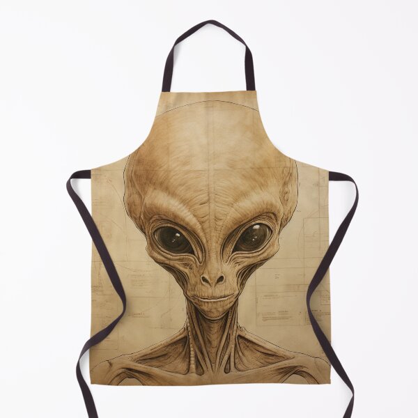 Item preview, Vitruvian Cosmos: Beige Alien Head Meets Renaissance designed and sold by pokedez.