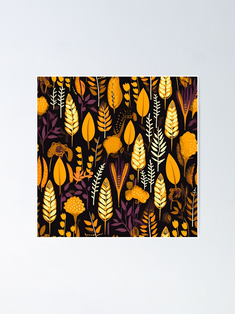 Thumbnail 1 of 3, Poster, Autumn Harvest Pattern 11 designed and sold by DigitalPatternx.