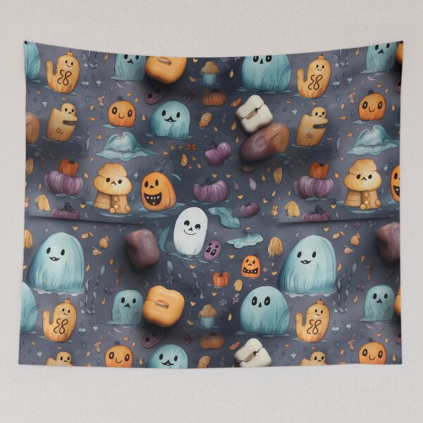 Item preview, premium watercolor seamless patterns tailored for Halloween-themed kids designed and sold by sfwArt.