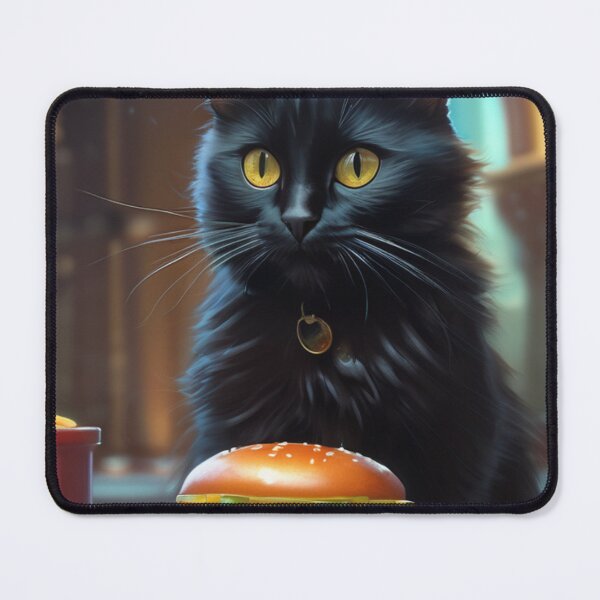 Item preview, Black cat and juicy burger designed and sold by trenchbalence.