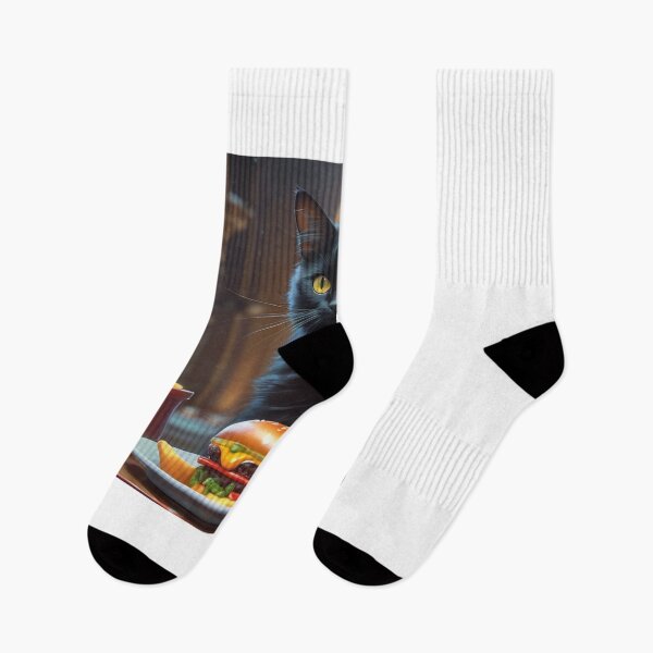Item preview, Black cat and juicy burger designed and sold by trenchbalence.