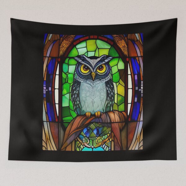 Item preview, Prismatic Whiskers: A Journey into the Extraordinary Realm of Multihued Colorful Owls designed and sold by HaliarKhrae.