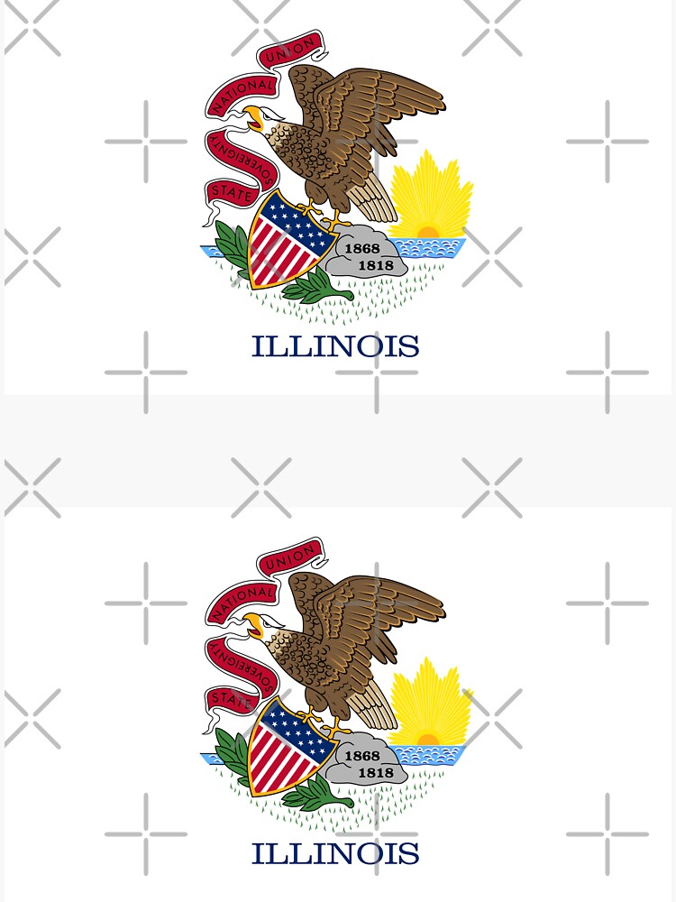 Illinois IL Official State Flag — 2 in 1 by 2states