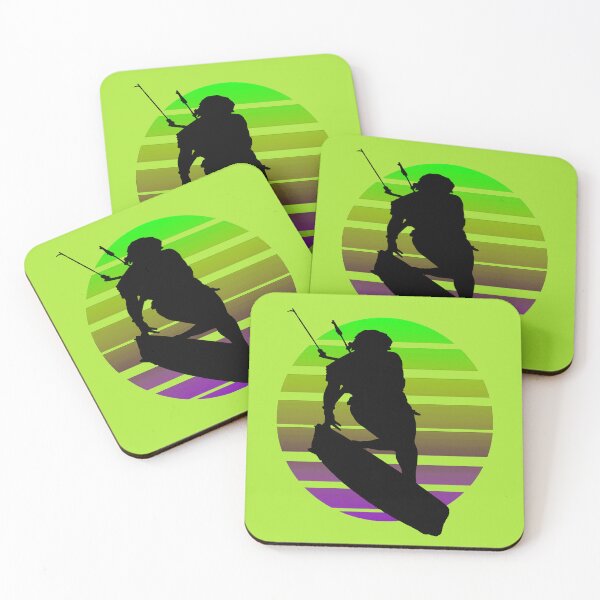 Item preview, Kitesurfing Female Rider Silhouette Retro Sunset 2 designed and sold by taiche.
