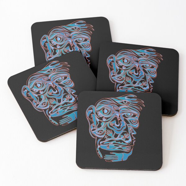 Item preview, Abstract Hand Eye Face - blue version designed and sold by DaveDanchuk.