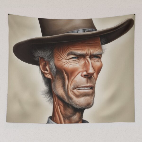 Artikelvorschau, Clint Eastwood und sein Hut entworfen und verkauft von Reunimage.