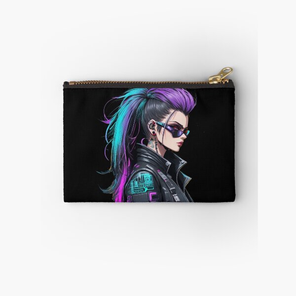 Item preview, Cyberpunk Girl in neon pink, blue and black designed and sold by KeshaEls.