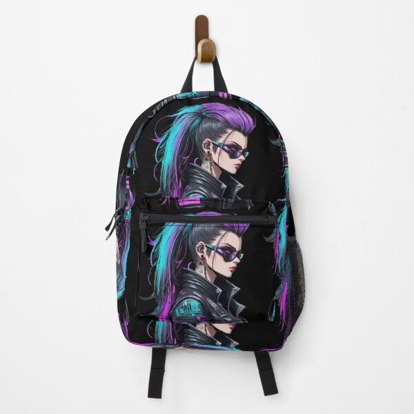Item preview, Cyberpunk Girl in neon pink, blue and black designed and sold by KeshaEls.
