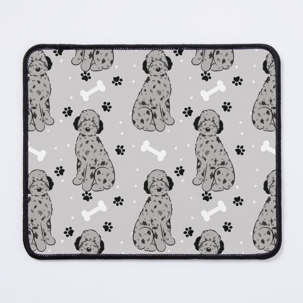 Item preview, Blue Merle Silver Aussiedoodle Aussie Doodle Dog 2 designed and sold by Lulupainting.