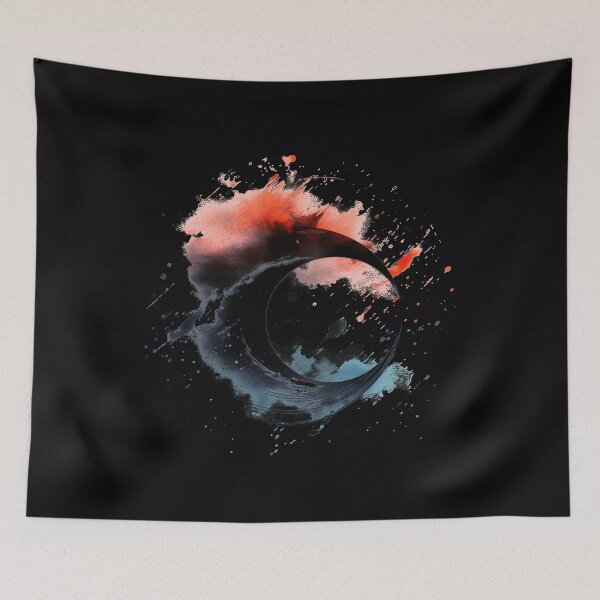 Item preview, Moonlit Zen Watercolor Crescent with Cloud Circles designed and sold by AnnaMDesign.