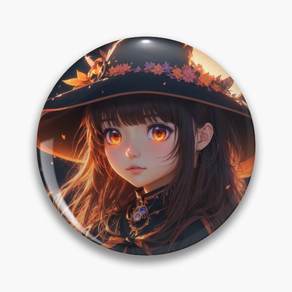 Item preview, Anime Character - Under the Halloween Moon: Anime Character in a Witch Hat Delight designed and sold by Kumahimeco.