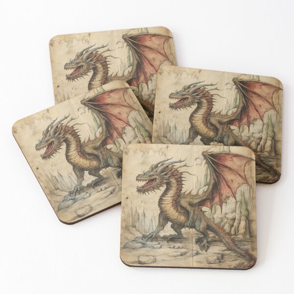 Item preview, Old Ancient Drawings of Dragons  designed and sold by BrandonArtWorld.