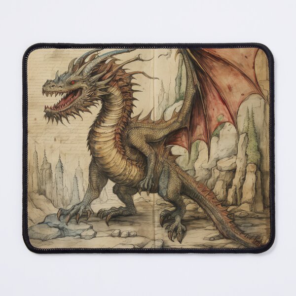 Item preview, Old Ancient Drawings of Dragons designed and sold by BrandonArtWorld.