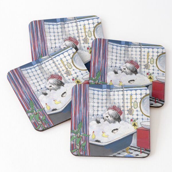 Item preview, Sheepadoodle taking a bath designed and sold by Ekaterina Khozatskaya.