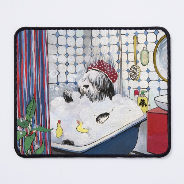Item preview, Sheepadoodle taking a bath designed and sold by Ekaterina Khozatskaya.