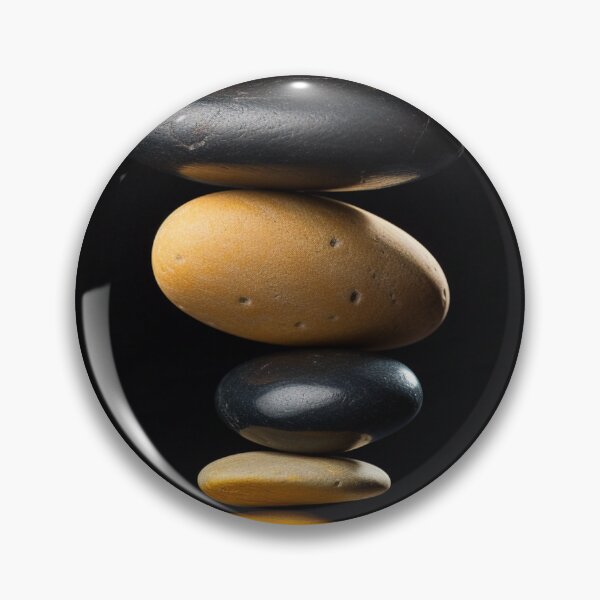 Item preview, Black and Gold Zen Polished Rock Stack designed and sold by InkDazzle.