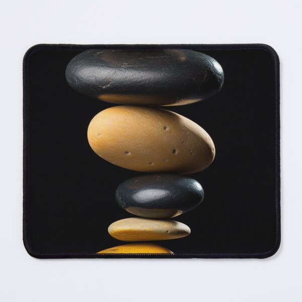 Item preview, Black and Gold Zen Polished Rock Stack designed and sold by InkDazzle.