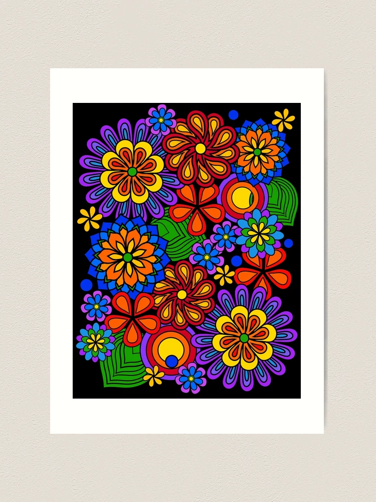 アート・デザイン・音楽 FLOWERS Artworks Couleur Colorful Psychedelic Flower Art