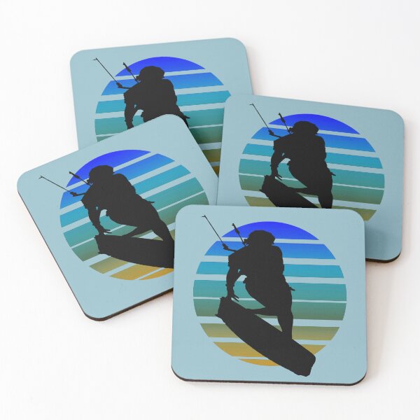 Item preview, Kitesurfing Female Rider Silhouette Retro Sunset 6 designed and sold by taiche.